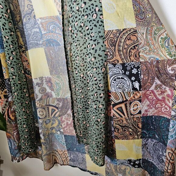 EUC LIKE NEW UMGEE + BOHO PATCH LIKE PRINT LONG/DUSTER KIMONO TOP SIZE 1XL - Picture 7 of 16